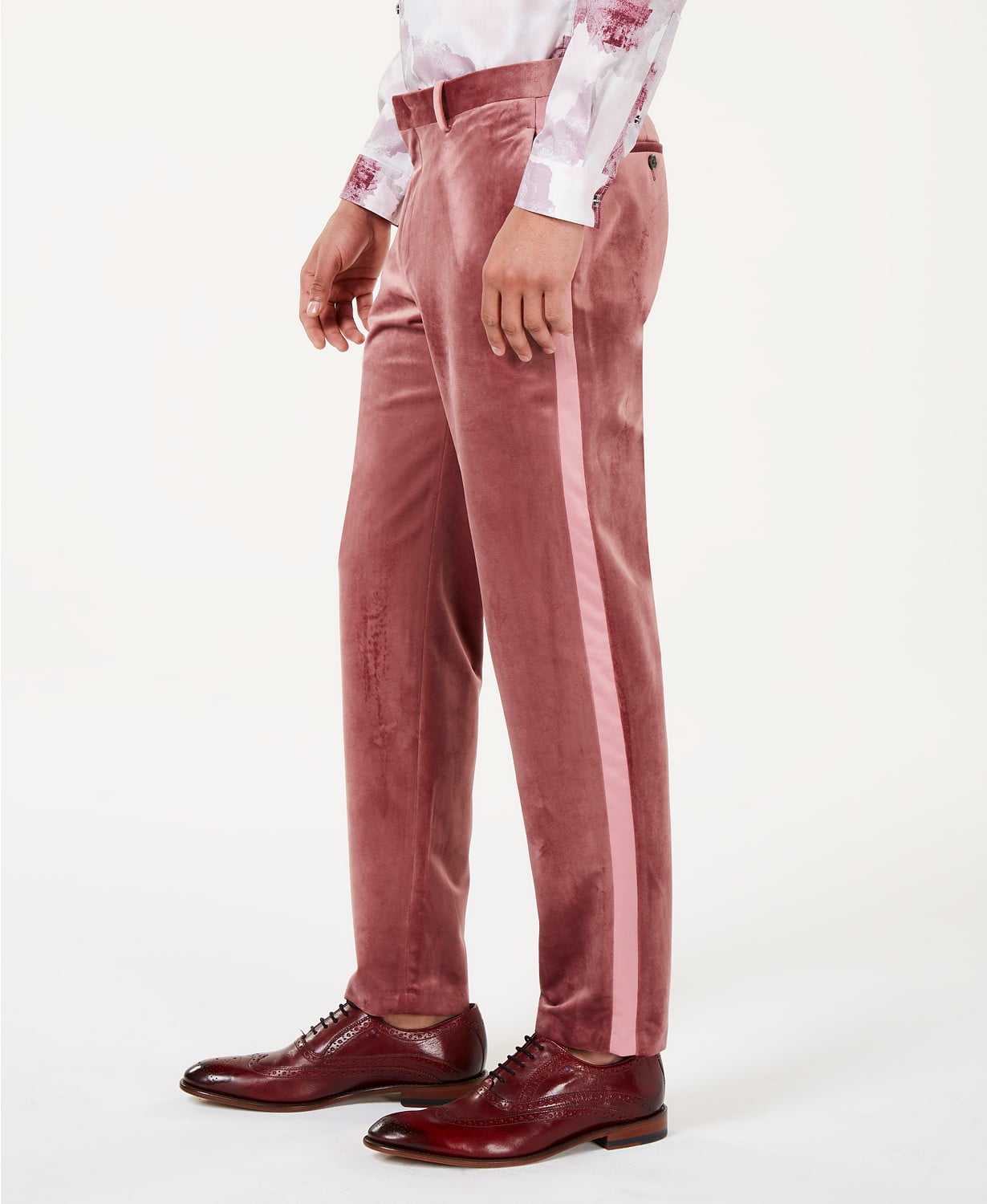 mens red velvet pants