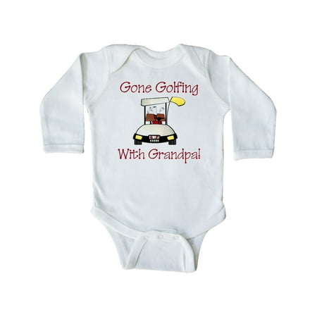 

Inktastic Gone Golfing With Grandpa Gift Baby Boy Long Sleeve Bodysuit
