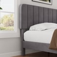 thumbnail image 5 of VECELO Full Size Upholstered Beds, Modern Platform Bed Frame with Adjustable Headboard, Wooden Slats Support/No Box Spring Needed, Dark Gray, 5 of 9