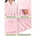 thumbnail image 4 of PAVILIA Premium - Albornoz suave de felpa para mujer, forro polar cálido y esponjoso, Sherpa Shaggy (2XL/3XL rosa claro), 4 of 5