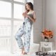 thumbnail image 5 of Balery Retro ice blue snowflakes Pantalones de pijama para mujer, pijamas ultraligeros, pantalones de estar por casa-Small, 5 of 6