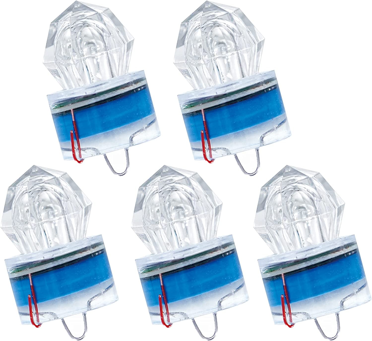 BLUEWING 5 Pack LED Deep Drop Lights Diamond Fishing Lights Underwater