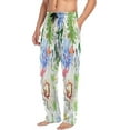 thumbnail image 4 of Flamingos and Exotic Flowers Men's Pajama Pants Lightweight Sleepwear Bottom Lounge Pants, 4 of 6