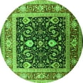 thumbnail image 1 of Ahgly Company Indoor Round Oriental Green Industrial Area Rugs, 4' Round, 1 of 4