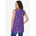 thumbnail image 2 of Woman Within Plus Size Perfect Printed Sleeveless Shirred V-Neck Tunic, 2 of 5