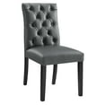 thumbnail image 2 of Modway Duchess Solid Wood and Button Tufted Vegan Leather Dining Chair in Gray, 2 of 8