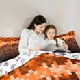 thumbnail image 5 of Castle Fairy Children Teens Adults Pixelated Miners Game Full Size Comforter Sets 3-Piece,Abstract Plaid Camouflage Bedding Comforter Set,Brown Orange Grid Patchwork Lightweight Bedding Sets, 5 of 8