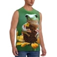 thumbnail image 2 of Haiem Men's Tree Frog Sitting On Sunflowes Print Tank Tops Summer Sleeveless Cut Off Workout T-Shirts Fitness Vest Athletic Undershirts-3X-Large, 2 of 8
