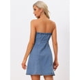 thumbnail image 4 of DARING DIVA Sleeveless Stapless Denim Dress Mini Dress XL Light Blue, 4 of 6