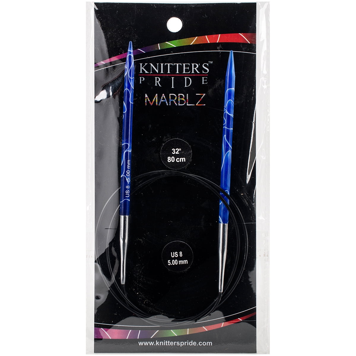 Knitter's Pridemarblz Fixed Circular Needles 32"size 8/5mm