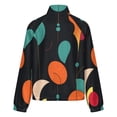 thumbnail image 4 of Abstract Colorful Pattern Warm Women's Plush Jacket Stand Collar Full Sleeve With Zipper Loose Female Jackets, 4 of 6