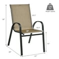 thumbnail image 2 of Costway Set of 6 Patio Stackable Dining Chairs Armrest Garden Deck Brown, 2 of 9