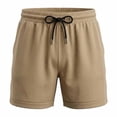 thumbnail image 4 of EOYWHK Mens Active Shorts Quick Dry Elastic Waist Drawstring Workout Shorts for Men Soft Lightweight Breathable Wear Daily Wear Outdoor Khaki, Size XXL, 4 of 9