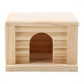 thumbnail image 3 of 1 caseta de madera natural para hámster, cabaña plana para ratas, jaula para ratones, juguetes para mascotas pequeñas., 3 of 12