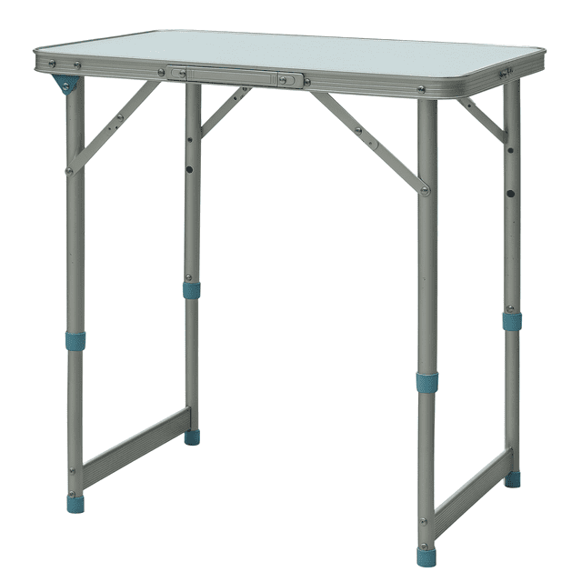 CoSoTower Folding Adjustable Patio Picnic Table Portable Camping Dining Lunch Table Aluminum Frame Silver