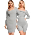 thumbnail image 2 of Vestido bodycon moldeador 8 en 1 vestido midi con moldeador integrado vestido de manga larga para mujer control de barriga, 2 of 5