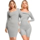 thumbnail image 2 of Vestido bodycon moldeador 8 en 1 vestido midi con moldeador integrado vestido de manga larga para mujer control de barriga, 2 of 5