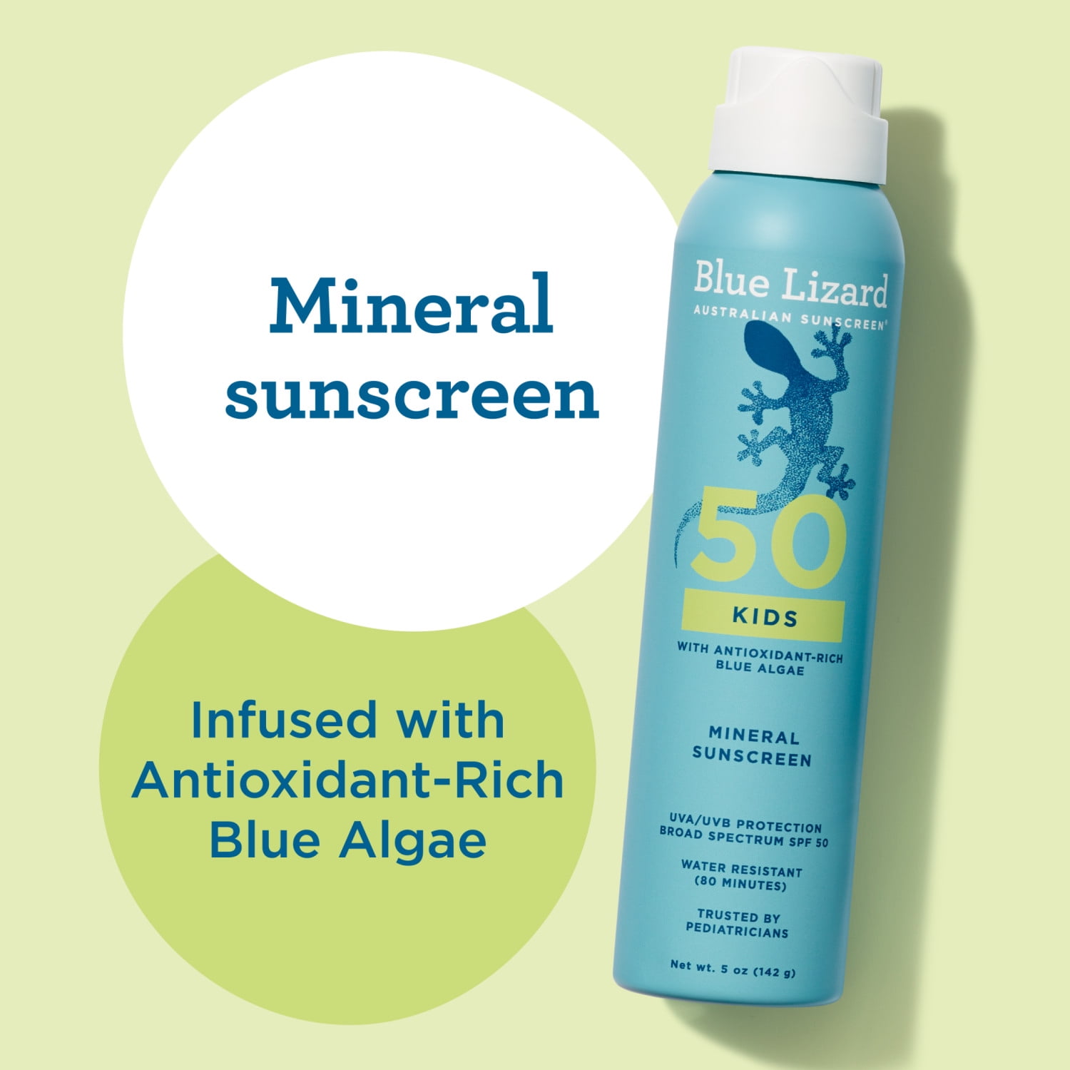 Blue Lizard Kids SPF 50 Mineral Sunscreen Spray, Broad Spectrum, 5 oz
