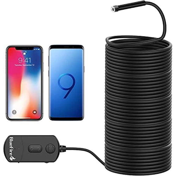 Upgraded Super Long 1080P Semi-Rigid Wireless Endoscope, 2 MP HD WiFi Borescope Inspection Camera, Zoomable Focus 1800mA Battery Snake Camera for Android & iOS Smartphone Tablet (15M)