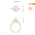 thumbnail image 5 of Angara Japanese Akoya Cultured Pearl Diamond Halo Ring in 14K Rose Gold for Women | June Birthstone Jewelry for Her, 5 of 8