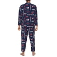 thumbnail image 3 of Mens Pajamas Set - Nautical Style Sailboat Comfy Long Sleeve Button Up Pajama Sets for Men 2 Piece, Soft Sleepwear Nightwear Pjs Lounge Sets for Men with Pockets, 3 of 5