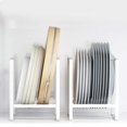 thumbnail image 1 of MINGFANITY 2PCS Plate Holders Organizer , Metal Dish Storage Dying Display Rack for Cabinet, Counter and Cupboard - White, 1 of 1