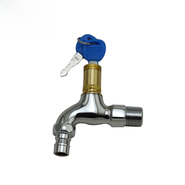 Grifo de cobre con cerradura de tira con llave, grifo de cobre con cerradura antirrobo para exteriores, grifo para sala de alquiler