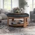 thumbnail image 3 of Furniture of America Scandi Wood Round Coffee Table in Natural and Dark Gray, 3 of 5