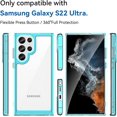 thumbnail image 5 of Case for Samsung Galaxy S22 Ultra Case Slim Dropproof [Defend from Drop/Scratch/Slip/Fingerprint] Clear Acrylic Hard Back Soft TPU Bumper Hybrid Phone Cover for Samsung S22 Ultra-Crystal Blue, 5 of 16