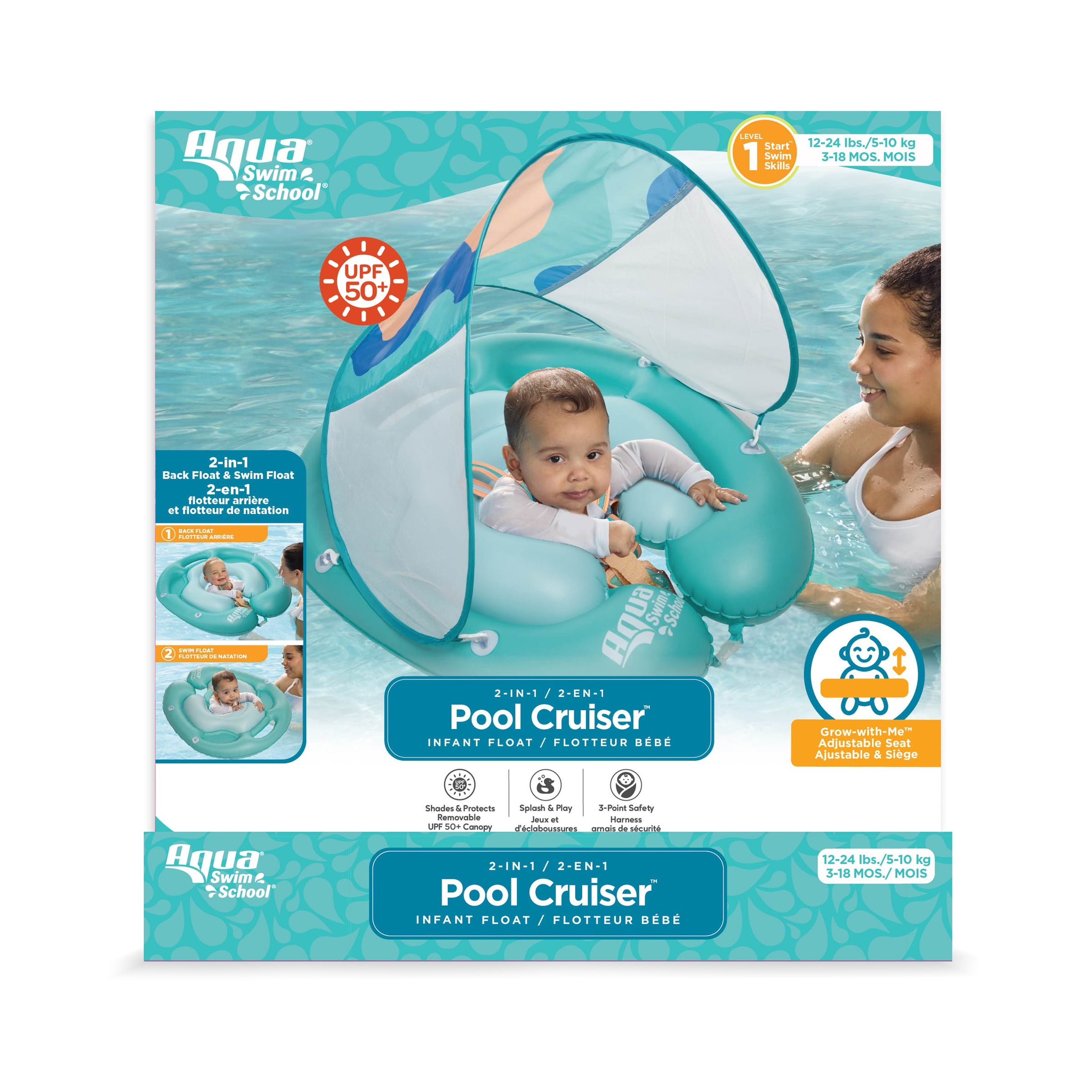 Aqua Leisure Swim School Pool Cruiser Bateau gonflable pour bébé