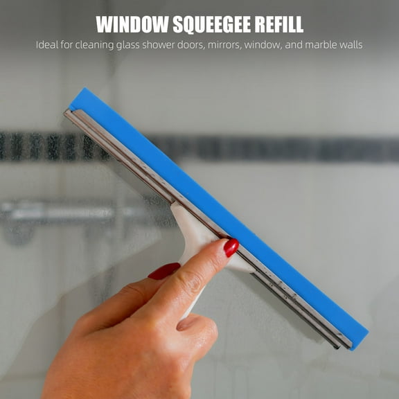 KONTONTY Blue Replaceable Squeegee Heads for Home Cleaning Efficiently Cleans Glass Surfaces 2 Pieces