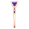 thumbnail image 3 of Solitaire Engagement Ring for Women - 1.5ct Natural Amethyst in 14K Rose Gold Promise Ring, 3 of 5