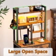 thumbnail image 7 of Satifur Tall Nightstand with Charging Station and LED Lights, Bedside Table with Drawers and Bookshelf, Rustic Brown, 7 of 7