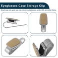 thumbnail image 5 of Unique Bargains Car Sunglasses Clip Magnetic Universal Sun Visor Eyeglasses Holder Clip PU Leather Beige,Silver Tone 9.5x3.8cm 1 Pcs, 5 of 6