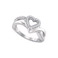 thumbnail image 1 of FB Jewels Sterling Silver Womens Round Diamond Heart Frame Cluster Ring 1/8 Cttw Size 5, 1 of 1