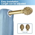 thumbnail image 3 of Urbanest Adjustable Single Curtain Rod Set with Pinapple Finials – 3/4-Inch Diameter, With Renaissance Gold Rod, 84–120 Inches, 3 of 6