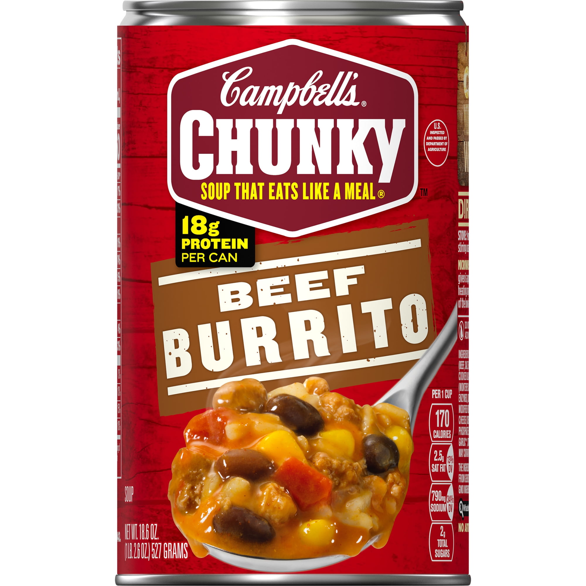 Campbell's Chunky Soup, Beef Burrito Soup, 18.6 Ounce Can