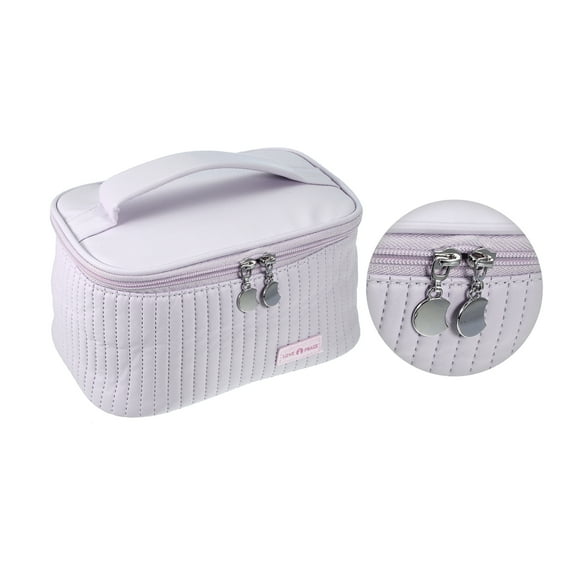 Vocoste Polyurethane Leather Makeup Bag Large Makeup Bag Brush Organizer Bag Toiletry Bag for Women Purple