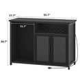 thumbnail image 3 of Wine Bar Cabinet with Mini Fridge Space, Black Coffee Bar Cabinet and Liquor Cabinet with Storage Rack, Sideboard Buffet Table for Home Kitchen, Dining Room, 3 of 7