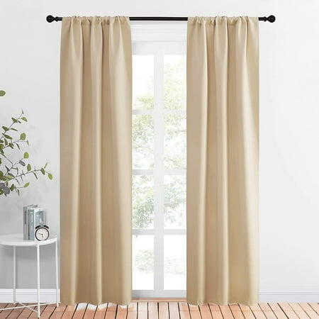 Blackout Room Darkening Curtains Home Decoration Light Noise Reducing Thermal Insulated Window Dries With Rod Pocket Top Biscotti Beige 2 Panels 34 Inches Wide X 84 Long Canada Blackout Room Darkening Curtains Home, How Wide Should Curtains Be For A 34 Inch Window