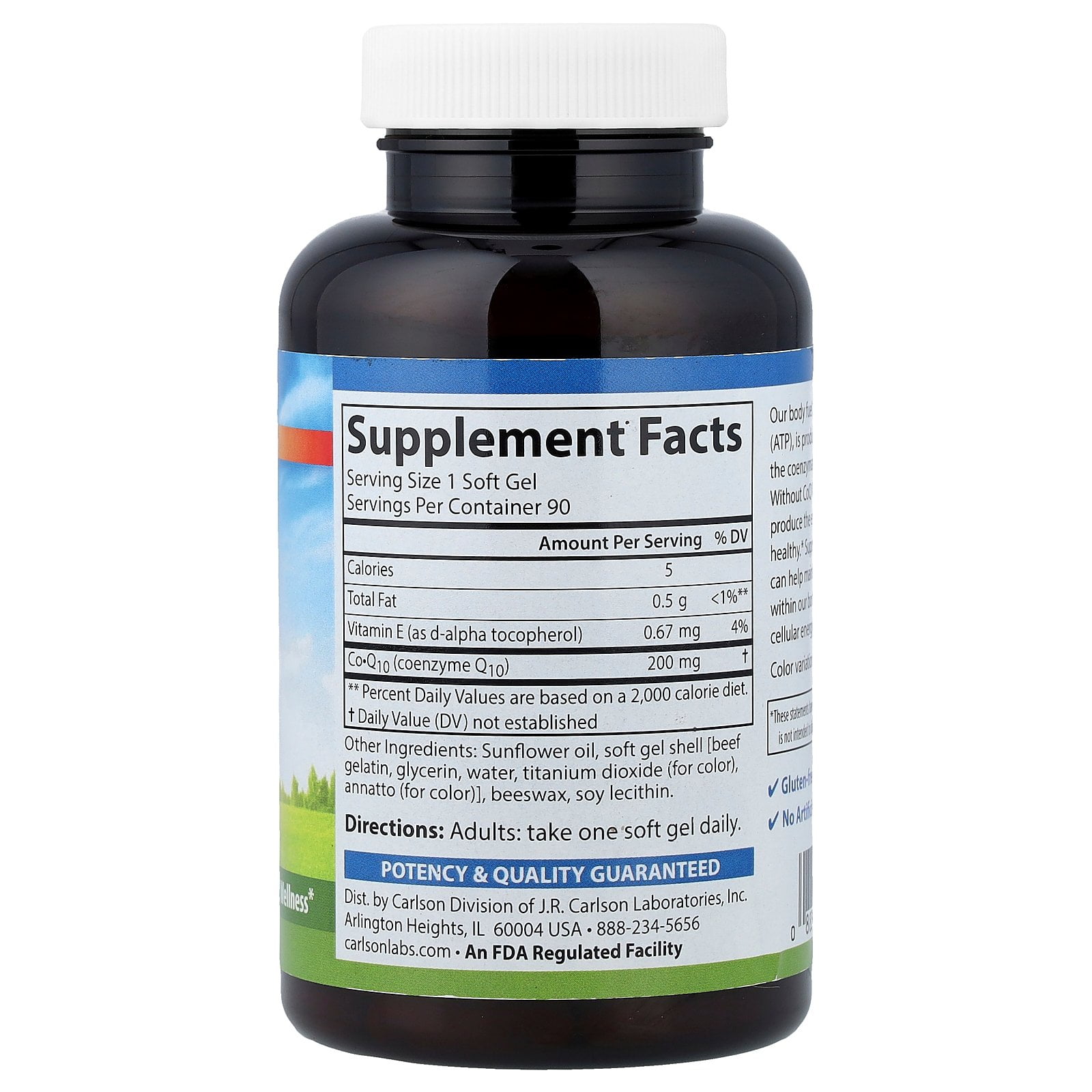 Carlson Co-Q10 200 mg  - 90 Softgels