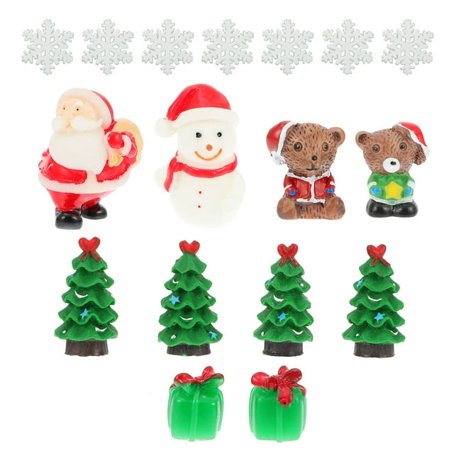 Miangastore 20pcs Christmas Miniature Model Mini Christmas Ornament DIY Snow Globe Figurines