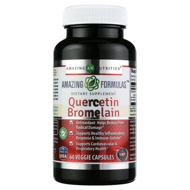 Amazing Formulas Quercetin 800 Mg with Bromelain 165 Mg 800 Mg 60 VCaps ...