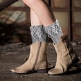 thumbnail image 3 of Generic Women Boot Cuffs Knitted Crochet Short leg Warmers Winter Knitted Boot Toppers Socks, Assorted Color, 3 of 4