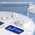 thumbnail image 4 of Adaptador de Enchufe Europeo, Regleta Unidapt de EE. UU. a Reino Unido Europa para UE/Reino Unido/EE. UU. con USB C y 4 Puertos USB, 3 Tomacorrientes de CA, Montaje en Pared, Cable de extensión de 5 p, 4 of 5