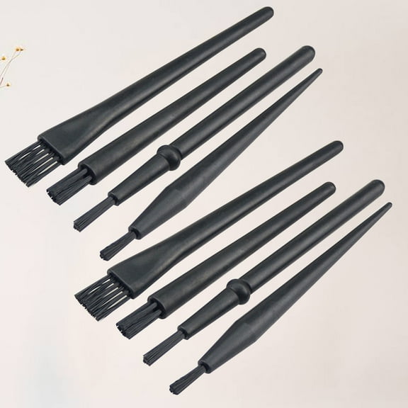OUNONA Anti Static Brush Set for Cleaning Electronics Made of Plastic Black 8 Pieces