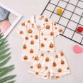 thumbnail image 2 of Matching Sets Women Clothing Simple Short Sleeve Button Down Soft Fabric Tops And Shorts Soft Pajama Set Beige L, 2 of 4