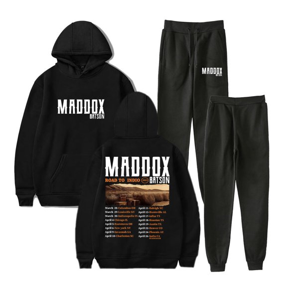 Maddox Batson Road To Indio Tour Hoodie Jogger Pants Two Piece Set Sweatshirts Sweatpants Women Men's Set