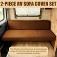 thumbnail image 5 of Xbaiyanr 2 Piece RV Couch Covers for Sofa Bed, Stretch Elastic Camper Slipcover for RV Jackknife Sofa Bed, Washable Anti-Slip Furniture Protector, Pet Friendly & Wrinkle Free (Brown), 5 of 7