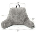 thumbnail image 6 of Nestl Reading Pillow, Backrest Pillows with Arms, Plush Faux Fur Back Pillow,&nbsp;Shredded Memory Foam Bed Rest Pillow, Gray, 6 of 9